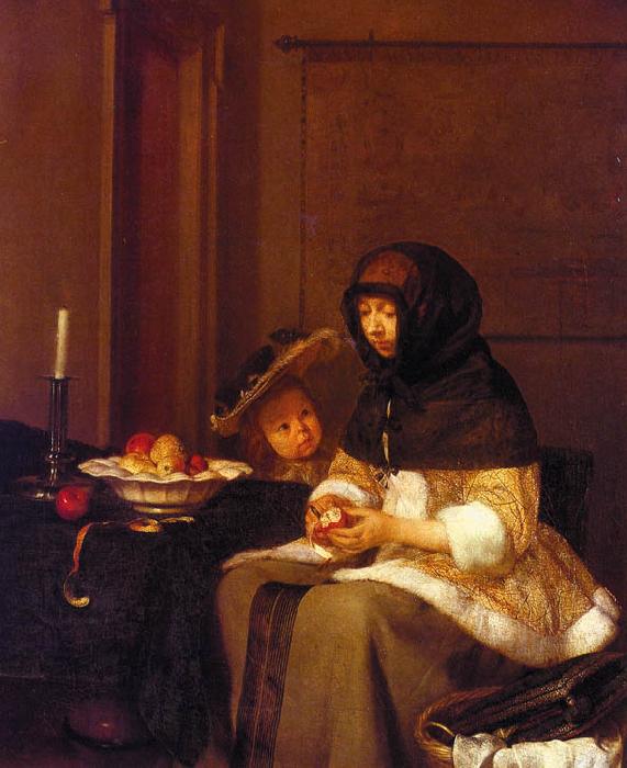 Gerard Ter Borch Woman Peeling Apples